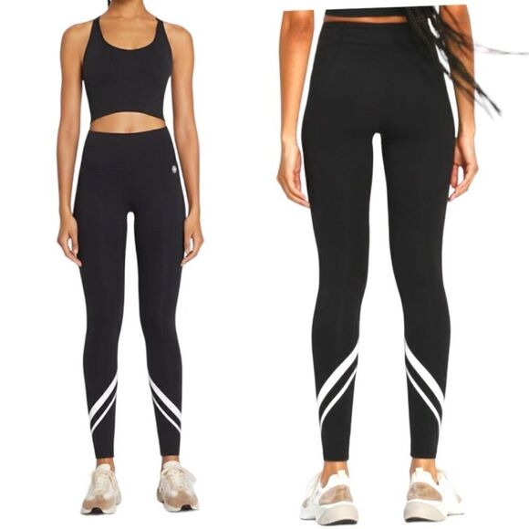 Tory Sport WEIGHTLESS CHEVRON LEGGING Black White Women’s M Gym Designer $128 - Picture 1 of 9